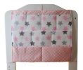 Crib Hanging Organizer Crib Hanging Bag Baby Bed Storage Bag Star Pink
