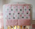 Crib Hanging Organizer Crib Hanging Bag Baby Bed Storage Bag Star Pink