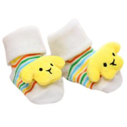 3 Pairs Non-slip Newborn Baby Toddler Socks Comfortable Warm Stockings Baby Birthday Gift For 6-12 month-A02
