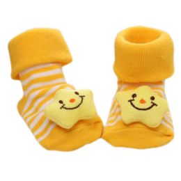 3 Pairs Non-slip Newborn Baby Toddler Socks Comfortable Warm Stockings Baby Birthday Gift For 6-12 month-A05