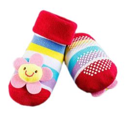 3 Pairs Non-slip Newborn Baby Toddler Socks Comfortable Warm Stockings Baby Birthday Gift For 6-12 month-A11
