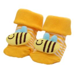 3 Pairs Non-slip Newborn Baby Toddler Socks Comfortable Warm Stockings Baby Birthday Gift For 6-12 month-A12