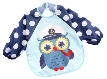 Cute Baby Accessories Feeding Bibs Waterproof Sleeved Bib Baby-Captain