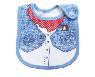 Cute Baby Accessories Feeding Bibs Waterproof Sleeved Bib Baby-Jeans