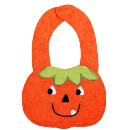 2 Cotton Baby Bibs Overclothes Infants Feeding Bibs, 1-2 Years-Pumpkin