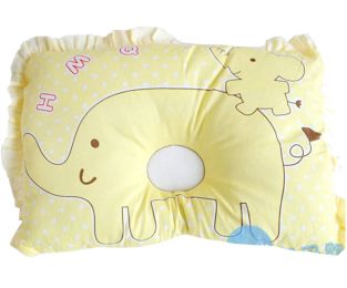 Cartoon Cotton Baby Pillows Prevent Migraine For Newborn Baby-Yellow
