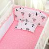 Set of 4 Nursery Baby bassinet/Crib Bedding Bumper Crashproof Cushion PINK
