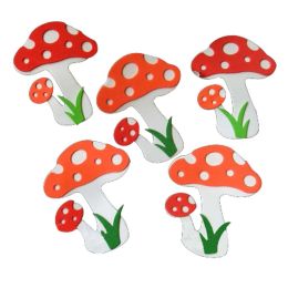 Set of 4 Mushroom Pattern Classroom Wall Decorate Sticker, 7x9 cm