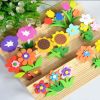 4 PCS Well Design Hollow Flowers Wall Decorate Stickers, 9x6 cm