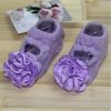 2 Pairs Baby Socks Flower Anti-slip Socks for Baby Girls, Purple