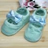 2 Pairs Bowknot Pattern Baby Girls Socks Comfortable Socks, Green[B]