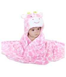 Baby flannel Blanket/ Infant Spring And Summer Quilt /infant Bathrobe Pink Cow