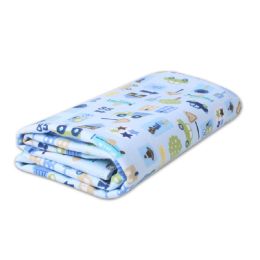 Blue Car Waterproof Bed Cover Infant Crib Sheet Newborn Keep Me Dry Pad 70*80 CM