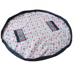Baby Kids Play Floor Mat Toy Storage Bag  Quickly Easily Folds Up,Lovely Flower