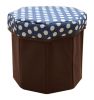 Storage Ottoman Collapsible Foldable Foot Rest Round Storag Ottoman BLUE