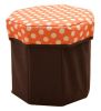 Storage Ottoman Collapsible Foldable Foot Rest Round Storag Ottoman ORANGE