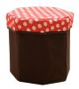 Storage Ottoman Collapsible Foldable Foot Rest Round Storag Ottoman RED