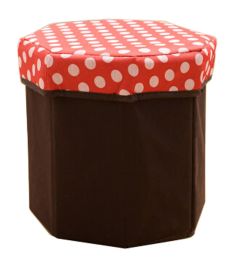 Storage Ottoman Collapsible Foldable Foot Rest Round Storag Ottoman RED