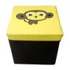 Storage Ottoman Collapsible Foldable Foot Rest Kids' Round Storag Ottoman YELLOW