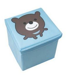 Storage Ottoman Collapsible Foldable Foot Rest Kids' Round Storag Ottoman BEAR