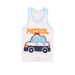 Cartoon Baby Vest Sleeveless Underwear Kids Cloth,Police Car