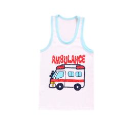 Cartoon Baby Vest Sleeveless Underwear Kids Cloth,Ambulance