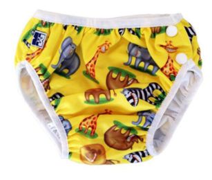 Stylish Reusable Washable Swim Diapers Swimming Nappies for Unisex Babies 2-3 Years Old(Yellow)
