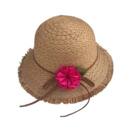 Stylish Kids Summer Straw Hat Beach Sun Protection Hats for Girls, A
