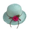 Stylish Kids Summer Straw Hat Beach Sun Protection Hats for Girls, B