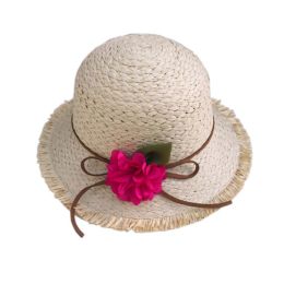 Stylish Kids Summer Straw Hat Beach Sun Protection Hats for Girls, E