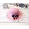 Cherry Lace Straw Hat Beach Hat Beach Hat Sun Protection Cap for Princess, #02