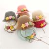 Children's Straw Hat Baby Girls Hat Sun Hat Beach Hat Bucket Hat, A