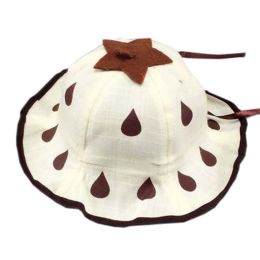 Cute Strawberry Kids Girls Hats Sun Cap for 0-1 Year,Beige