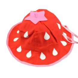 Cute Strawberry Kids Girls Hats Sun Cap for 0-1 Year,Red