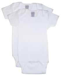 Bambini 2 Pack One Piece White Variety Pack (Color: White, size: Newborn)