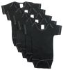 Bambini Black Onezie with White Stitch (Pack of 5)