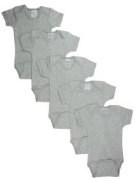 Bambini Grey Bodysuit Onezies (Pack of 5) (Color: Grey, size: large)