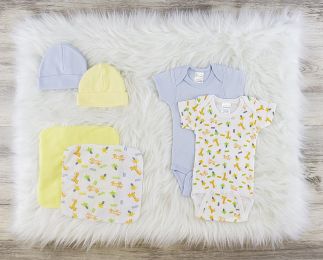 Bambini 7 Pc Layette Baby Clothes Set (Color: Blue/Yellow, size: large)