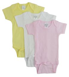Bambini Pastel Girls Short Sleeve Variety Pack (Color: Pink/Yellow/White, size: small)