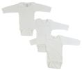 Bambini Long Sleeve White Onezie 3 Pack