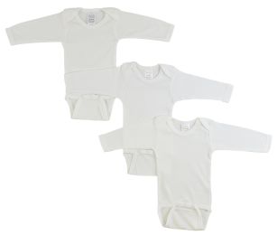 Bambini Long Sleeve White Onezie 3 Pack (Color: White, size: small)