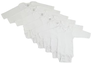 Bambini Long Sleeve White Onezie 6 Pack (Color: White, size: large)