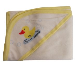 Hooded Towel with Yellow Binding and Screen Prints (Color: Yellow, size: One Size)