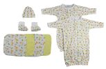 Gowns, Cap Booties and Washcloths - 8 Pc Set