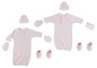 Preemie Gown, Cap, Mittens and Booties - 8 Pc Set