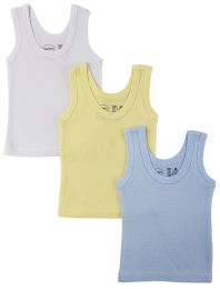 Bambini Boys Pastel Tank Top 3 Pack (Color: Blue/Yellow/White, size: small)