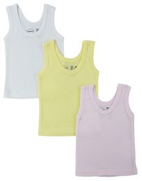 Bambini Girls Pastel Tank Top 3 Pack (Color: Pink/Yellow/White, size: small)