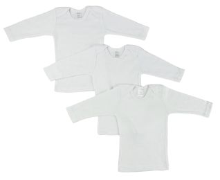 Bambini Long Sleeve White Lap T-shirt (Color: White, size: small)