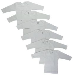 Bambini White Long Sleeve Lap T-shirts  6 Pack (Color: White, size: Newborn)