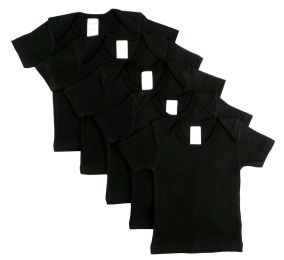 Black Short Sleeve Lap Shirt (Pack of 5) (Color: Black, size: 18-24)